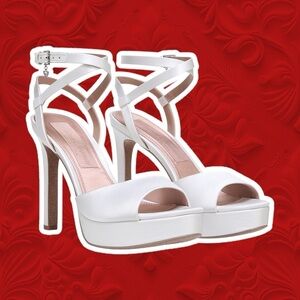 NWT Pnina Tornai for Naturalizer Bridal Shop ‘Ai Dress Sandal’ in “White Satin”